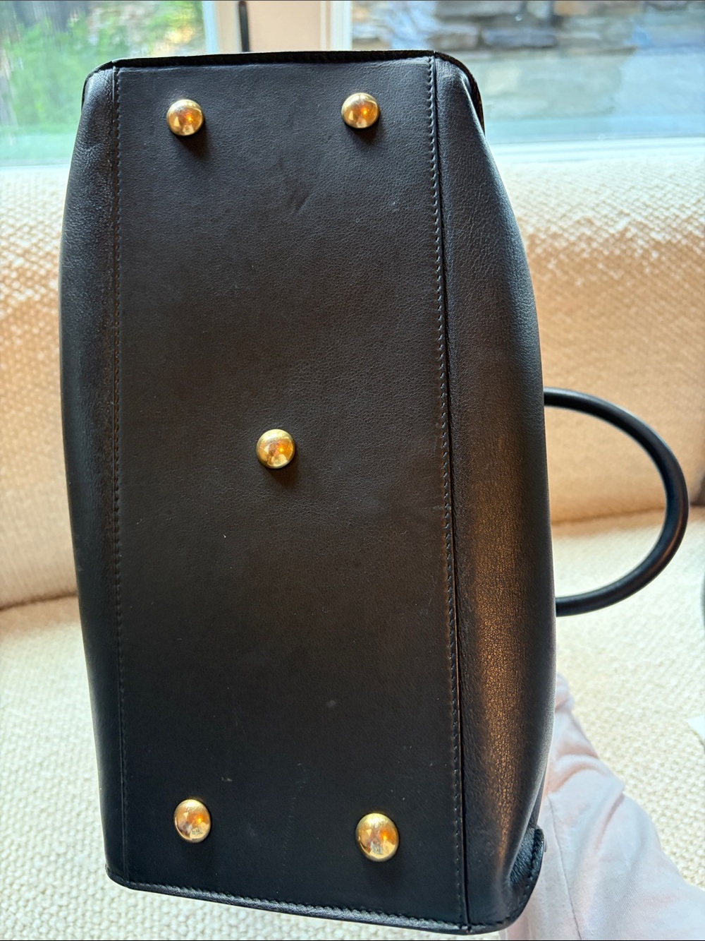 Saint Laurent Black Leather 'Y' Top-Handle Satchel - Picture 6 of 6